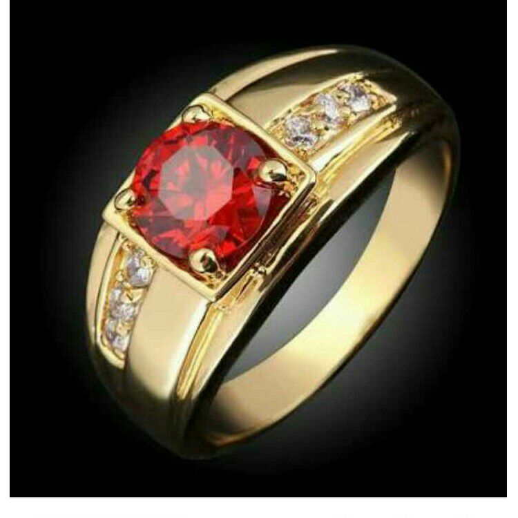916 Gold Cz Gents Ring