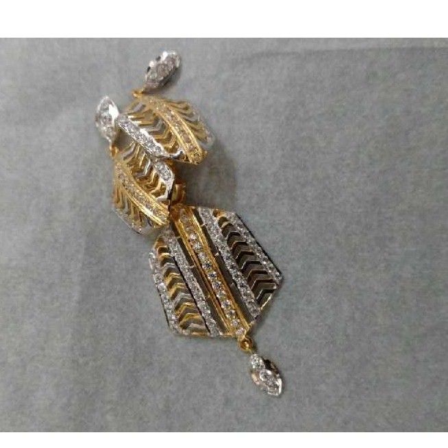 22KT Gold CZ Stone Natural Pendant Set