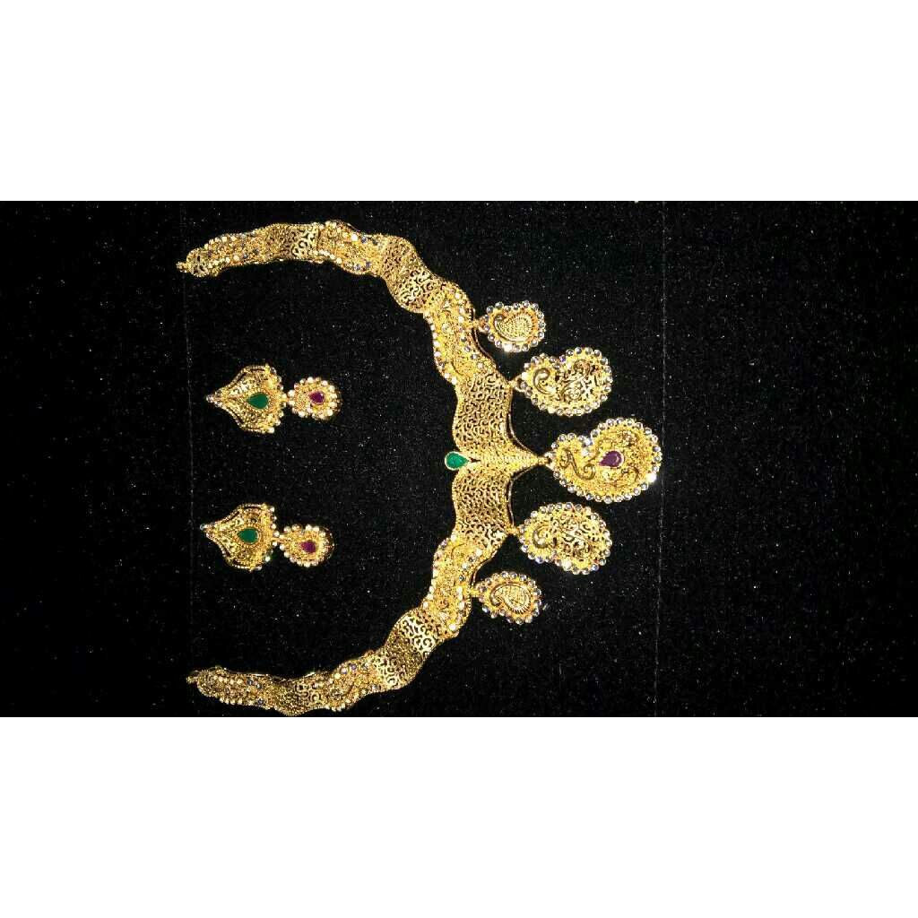 916 Gold Wedding Ladies Traditional Necklace Set
