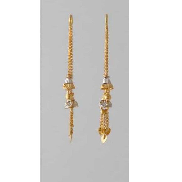 916 Gold Earrings Natural Design Latkan