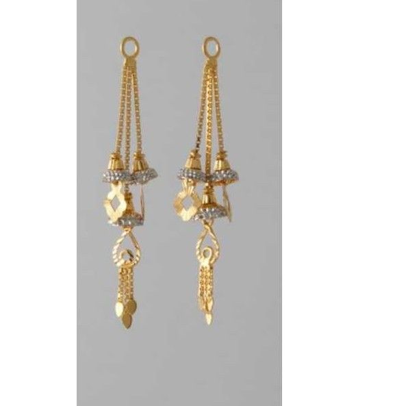 Designer 916 Gold Latkan Earrings