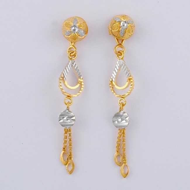 22K / 916 Gold Designer Ladies Indian Earrings