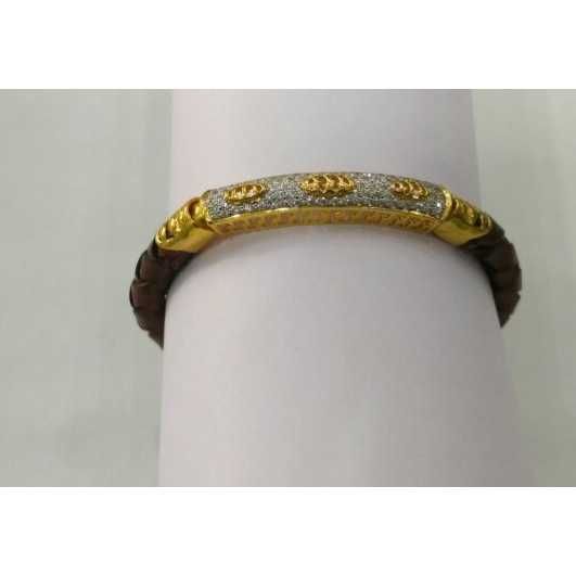 916 Gold Diamond Designer CZ Stone Bracelet