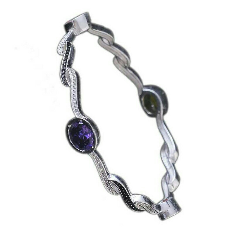 Fancy Silver Bangle
