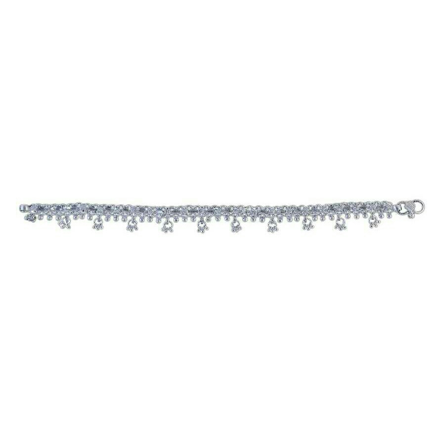 Fancy Silver Ladies Anklet