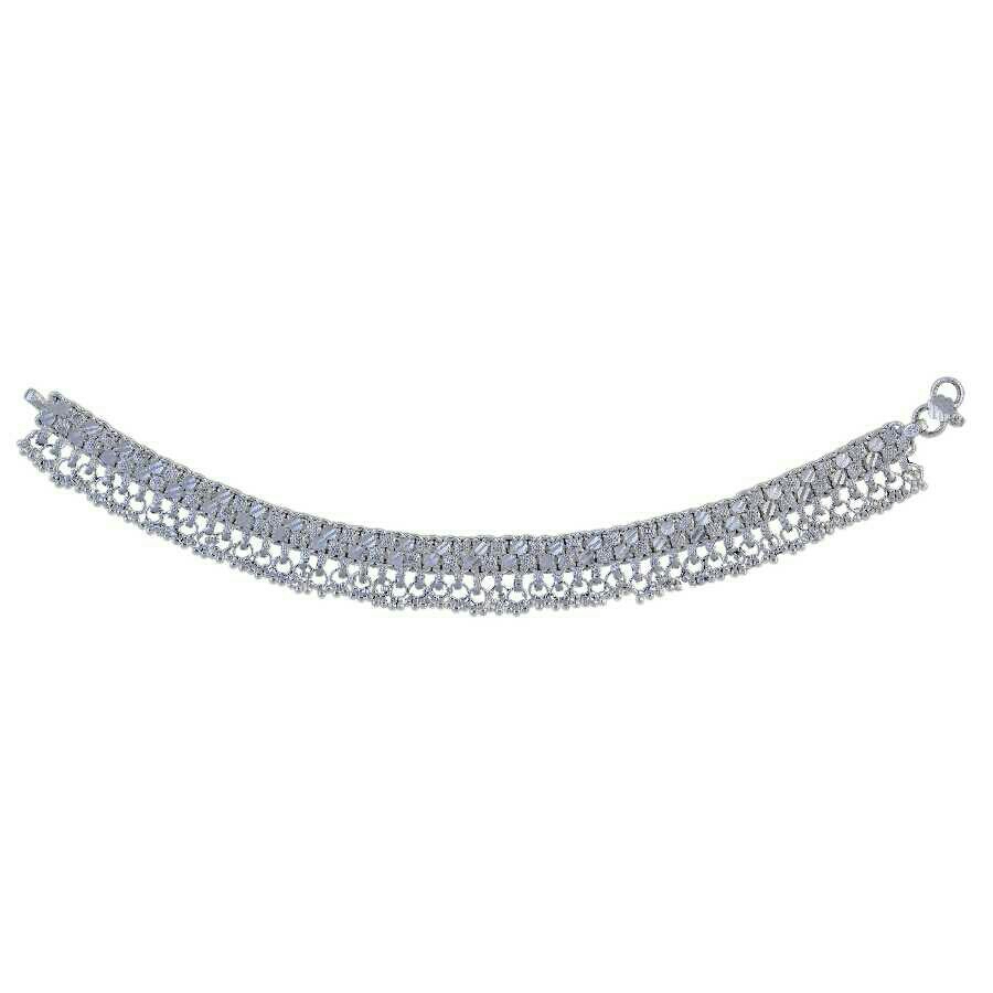 Fancy Silver Ladies Anklet