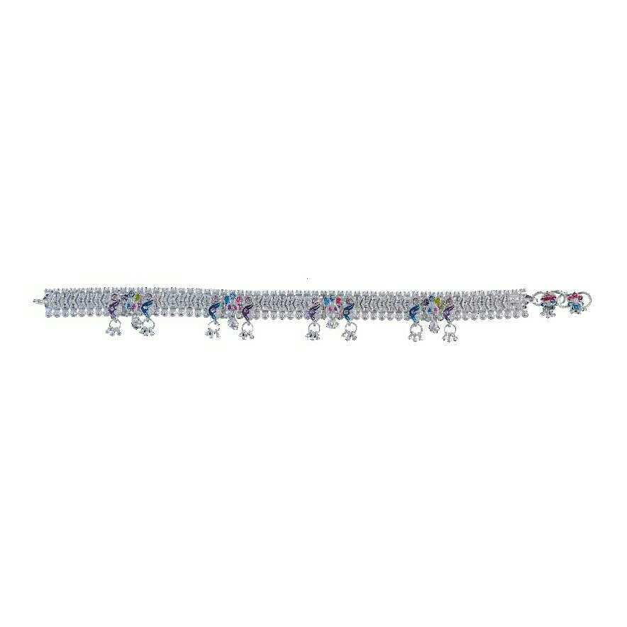 Fancy Silver Ladies Anklet