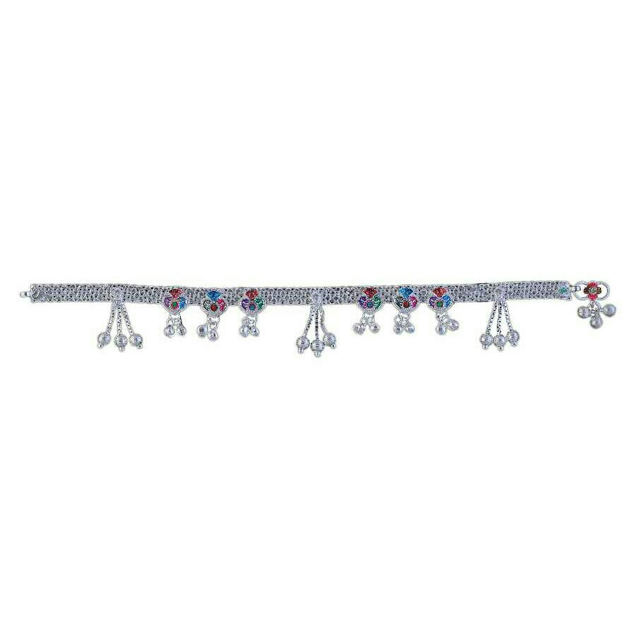 Fancy Silver Ladies Anklet