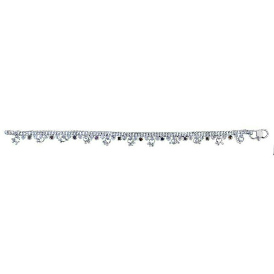 Fancy Silver Ladies Anklet