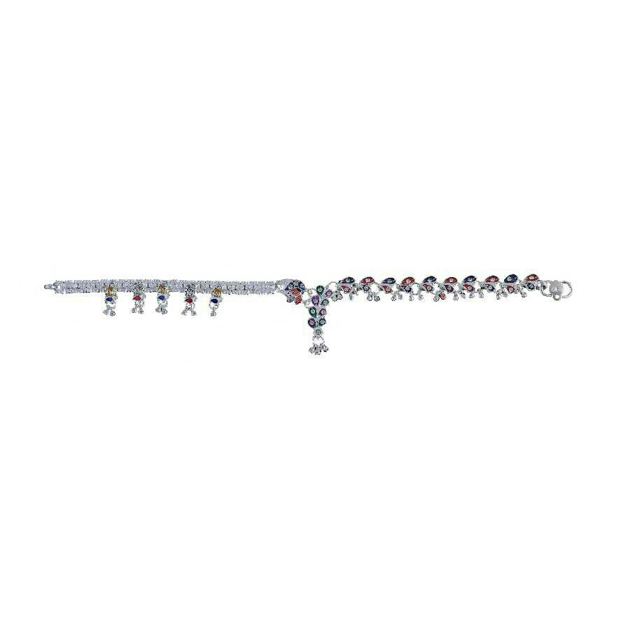 Fancy Silver Ladies Anklet