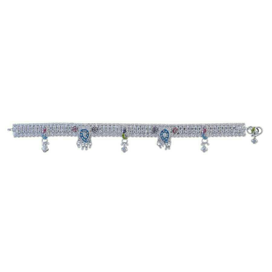Fancy Silver Ladies Anklet