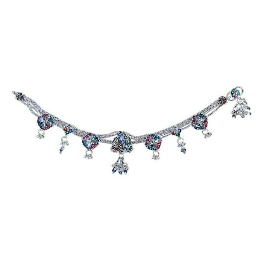 Fancy Silver Ladies Anklet