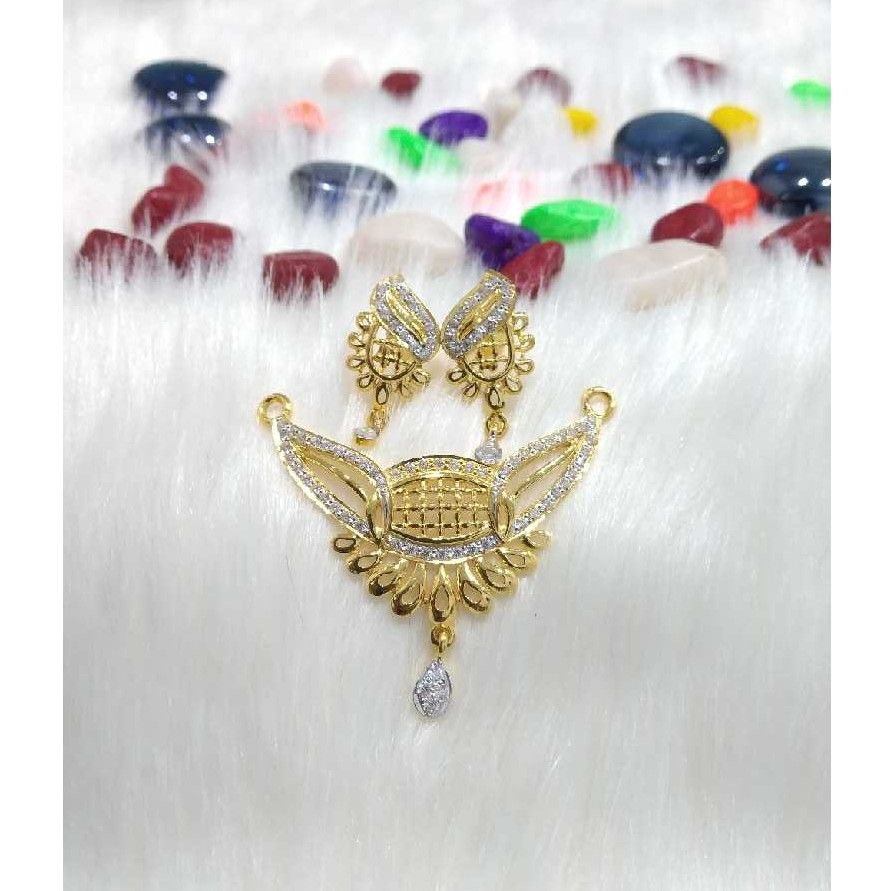 Designer 916 Gold Diamond Ladies Pendant Set