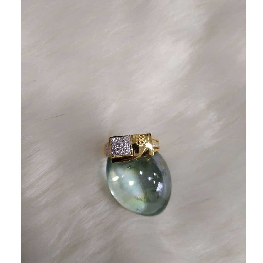 916 Gold Antique CZ Diamond Gents Ring