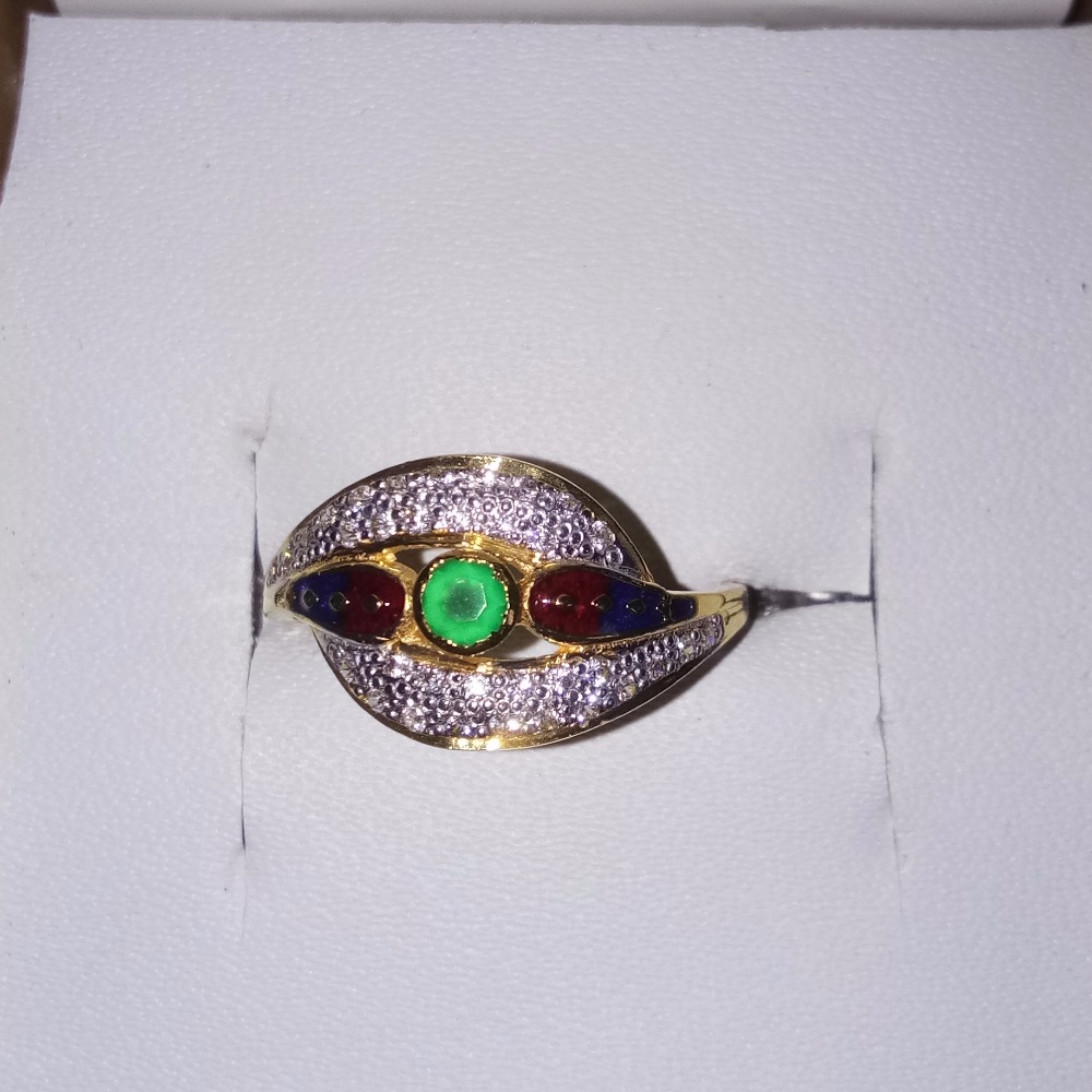 22ct cZ gemstone ladies's gold fancy ring