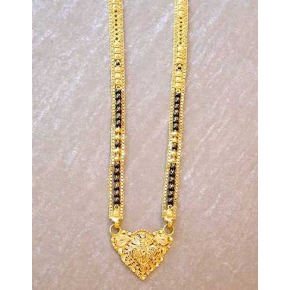 Gold Ladies Indian Fancy Mangalsutra Yellow