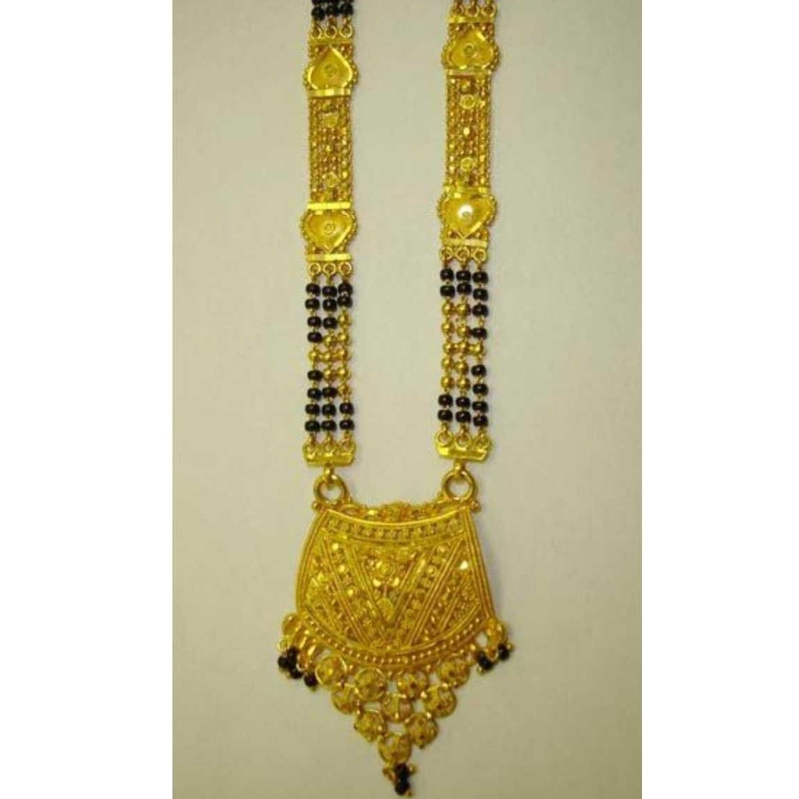 Gold Ladies Indian Fancy Mangalsutra Yellow