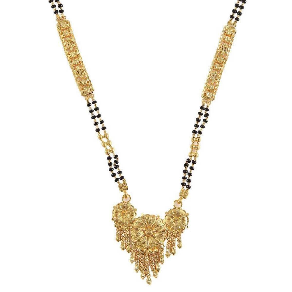 Gold Ladies Indian Fancy Mangalsutra Yellow