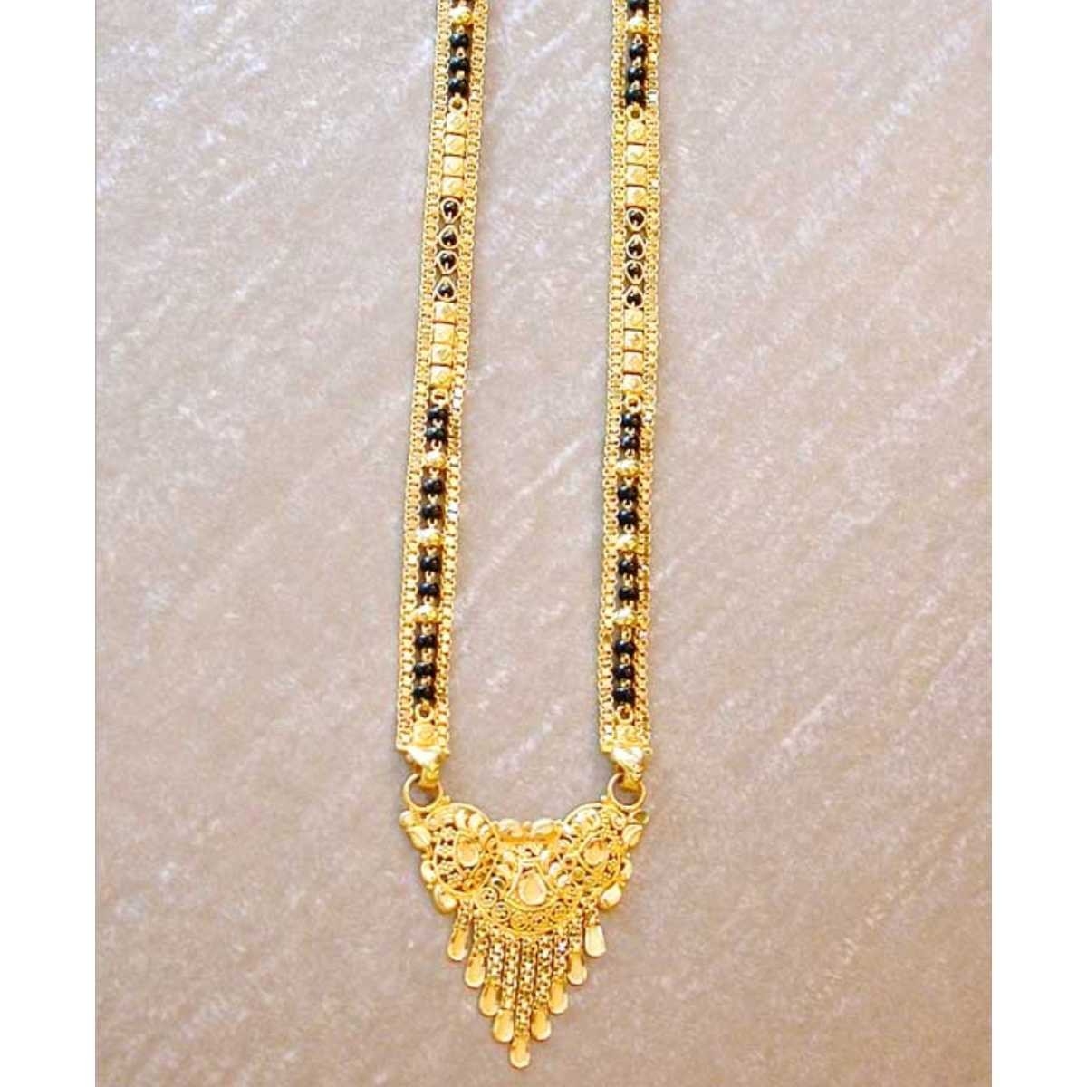 Gold Ladies Indian Fancy Mangalsutra Yellow
