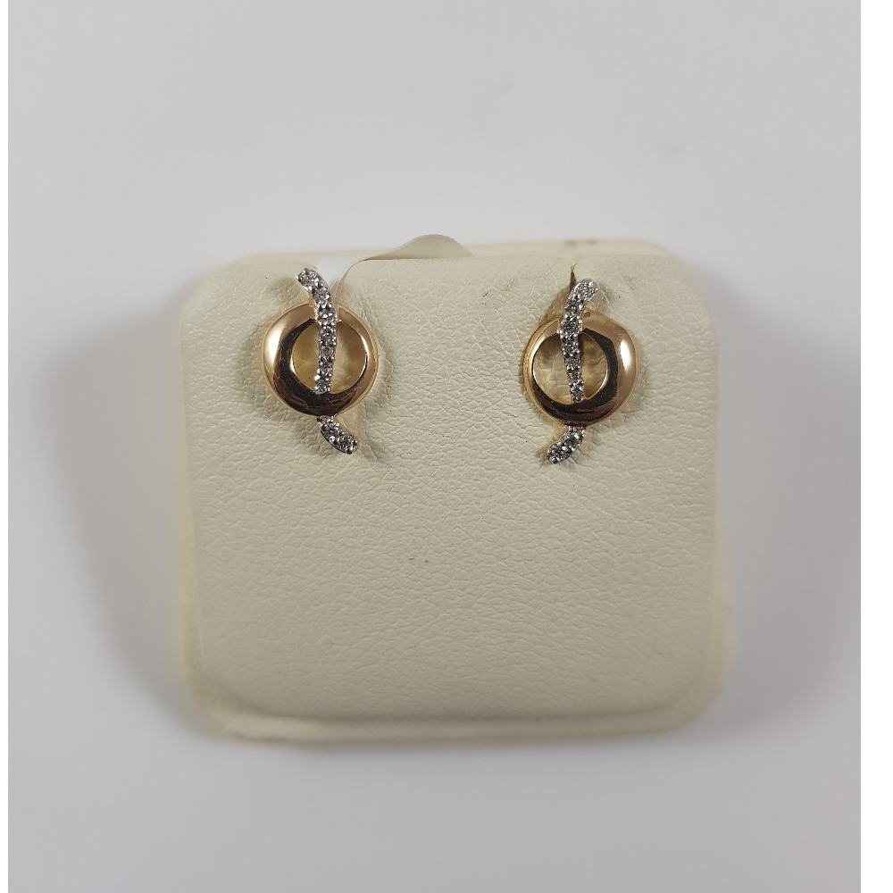 916 Fancy Yellow Gold Ladies Earrings