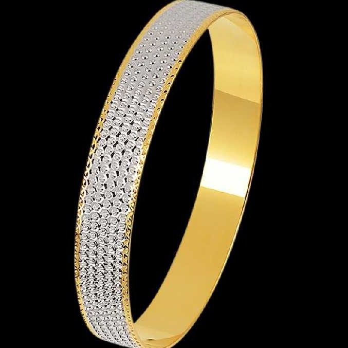 Machine Cut Rodium Bangle