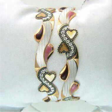 Designer Gold Meenakari Bangles