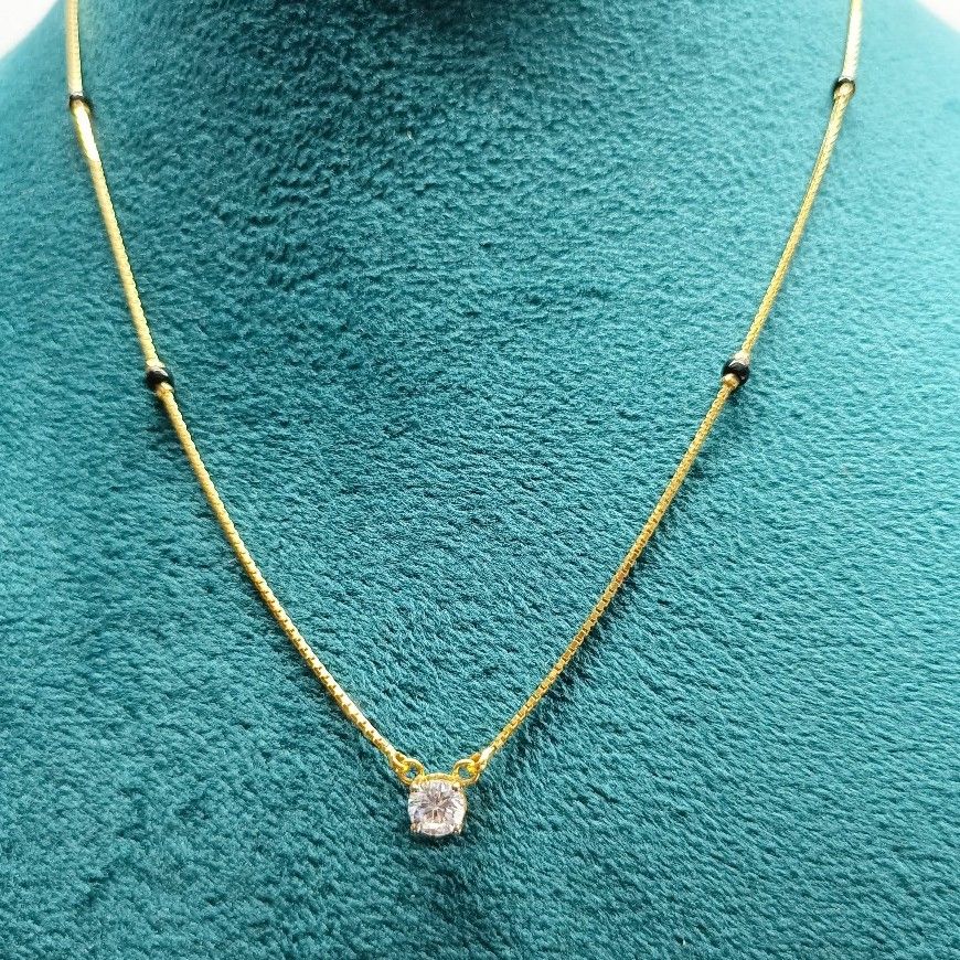916 Gold Light Weight CZ Mangalsutra