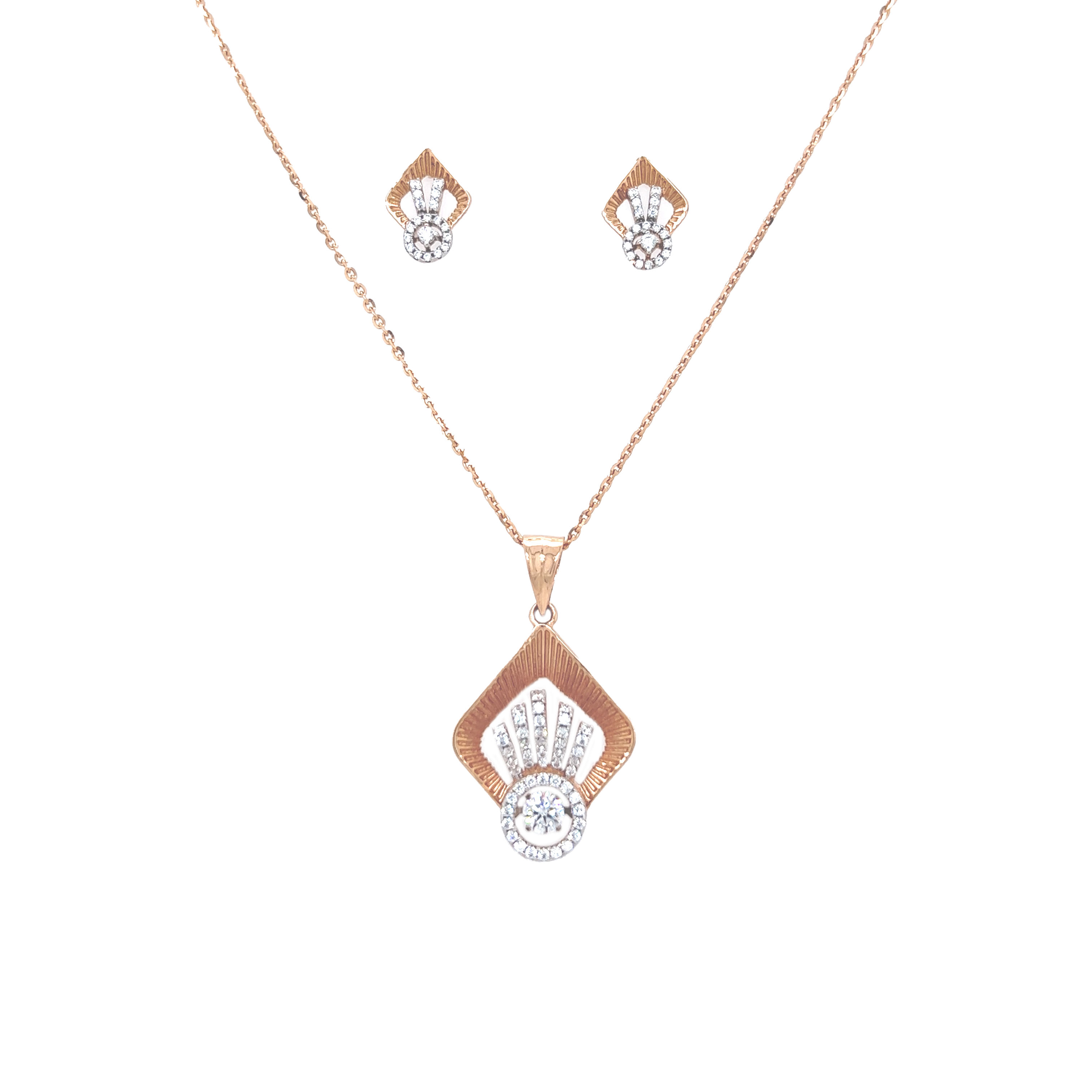 Splendid Gold Pendant And Earrings Set