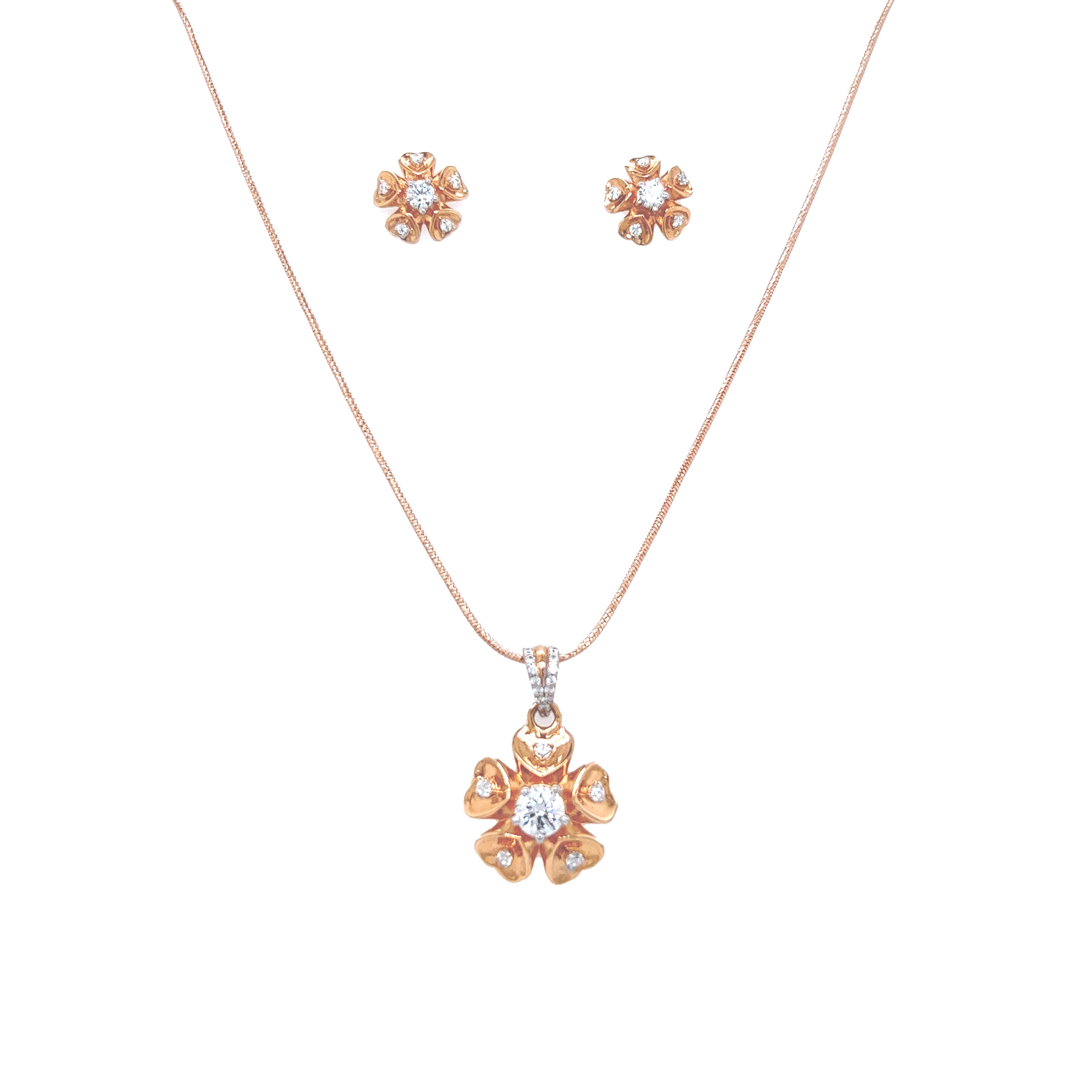 Splendid Gold Pendant And Earrings Set