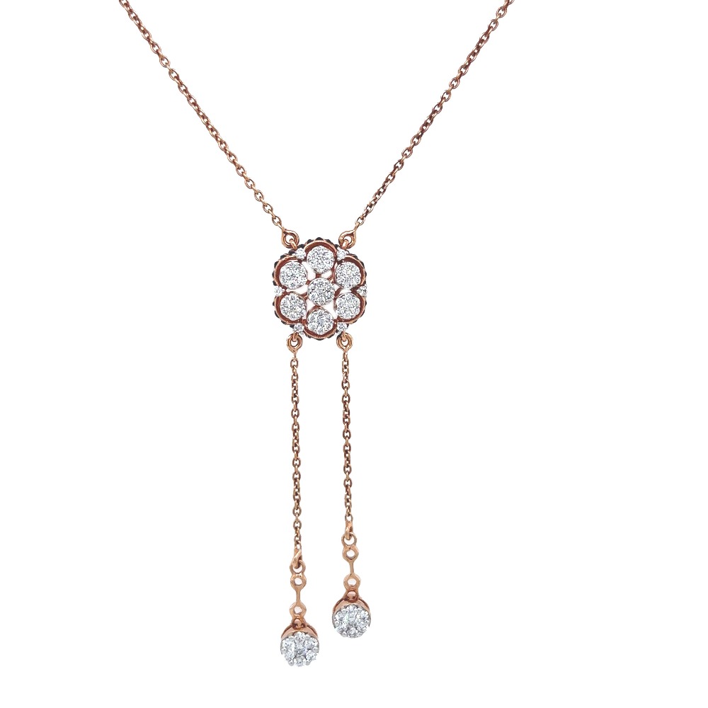 18k diamond flower pendant