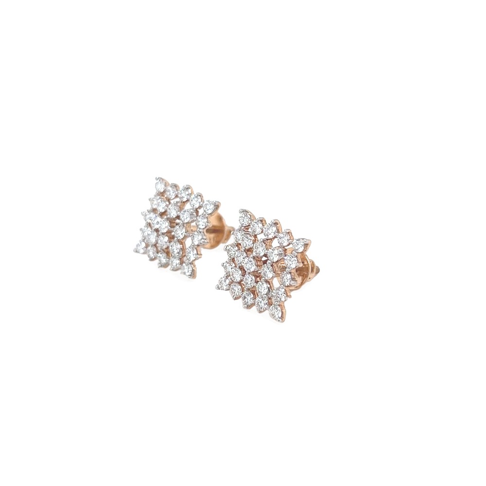 Sublime Traditional Diamond Hoop Earrings In White And Rose Gold