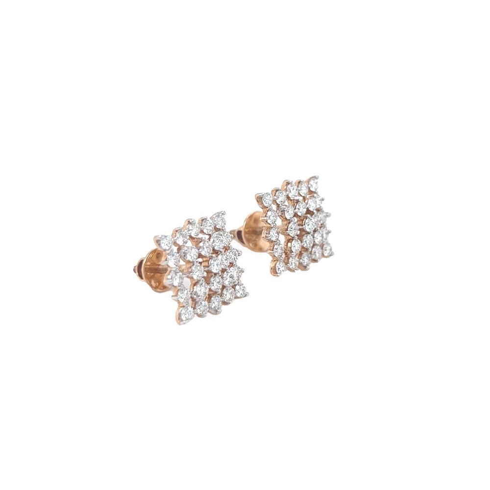 Sublime Traditional Diamond Hoop Earrings In White And Rose Gold