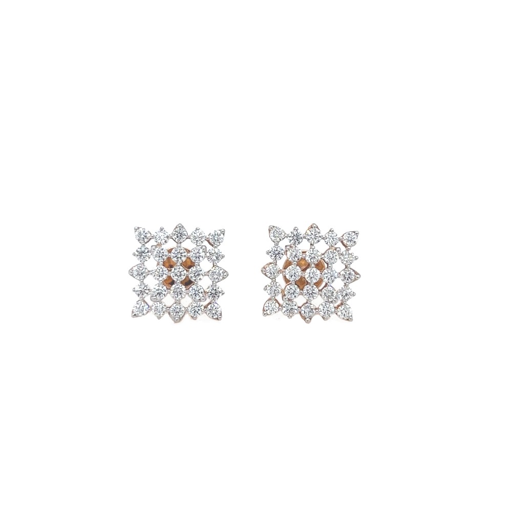 Sublime Traditional Diamond Hoop Earrings In White And Rose Gold