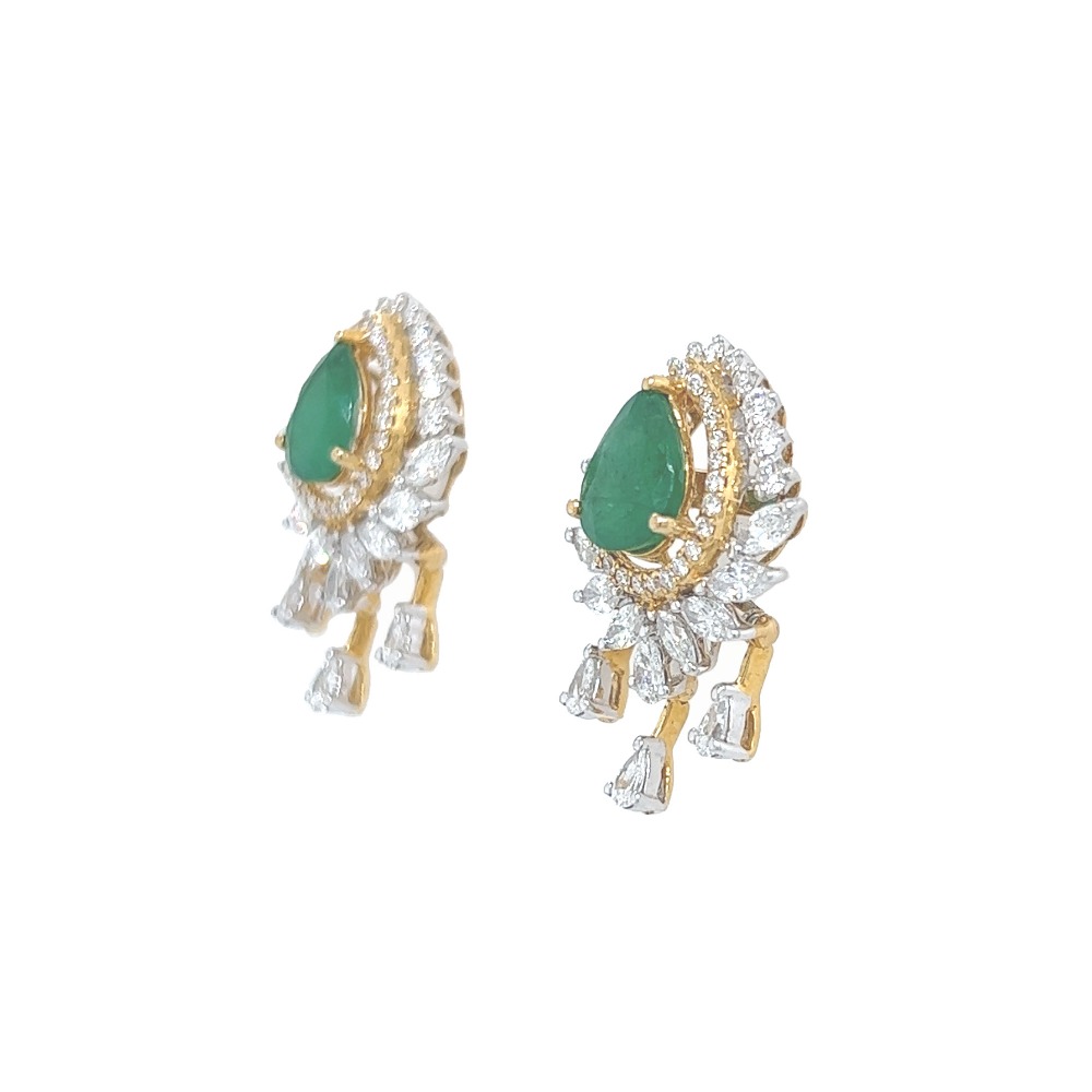 Contemporary Diamond Hoop Earrings For Party Wear