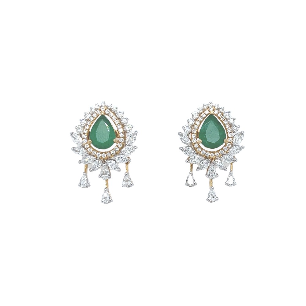 Contemporary Diamond Hoop Earrings For Party Wear