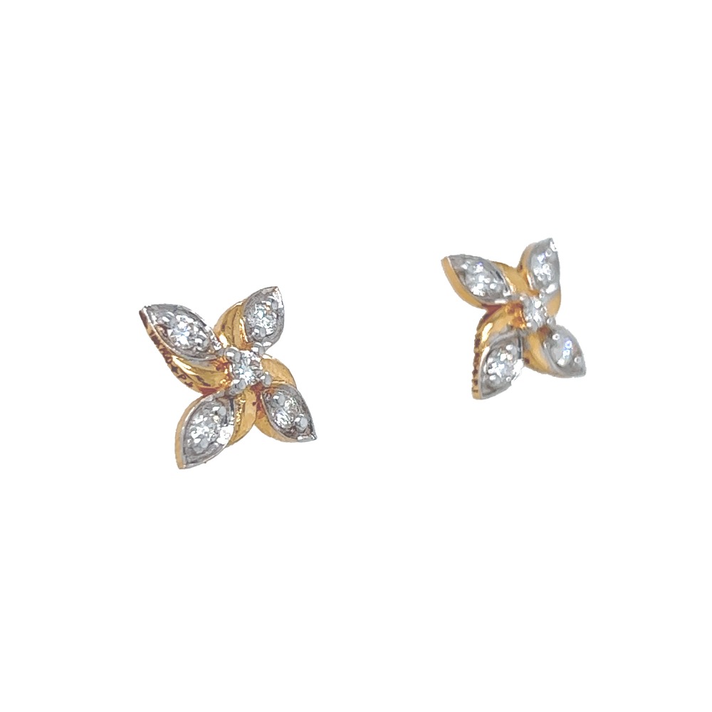 Dainty 18 Karat Yellow Gold And Diamond Earring