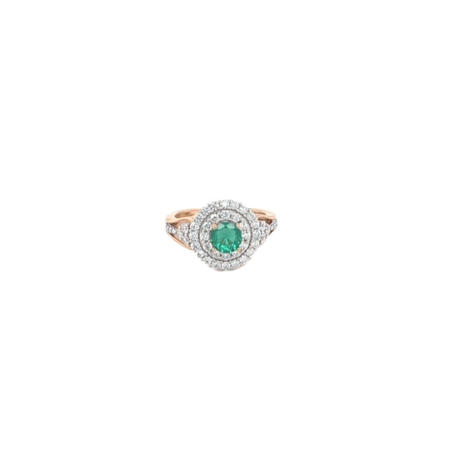 18k gold diamond green apatite ring