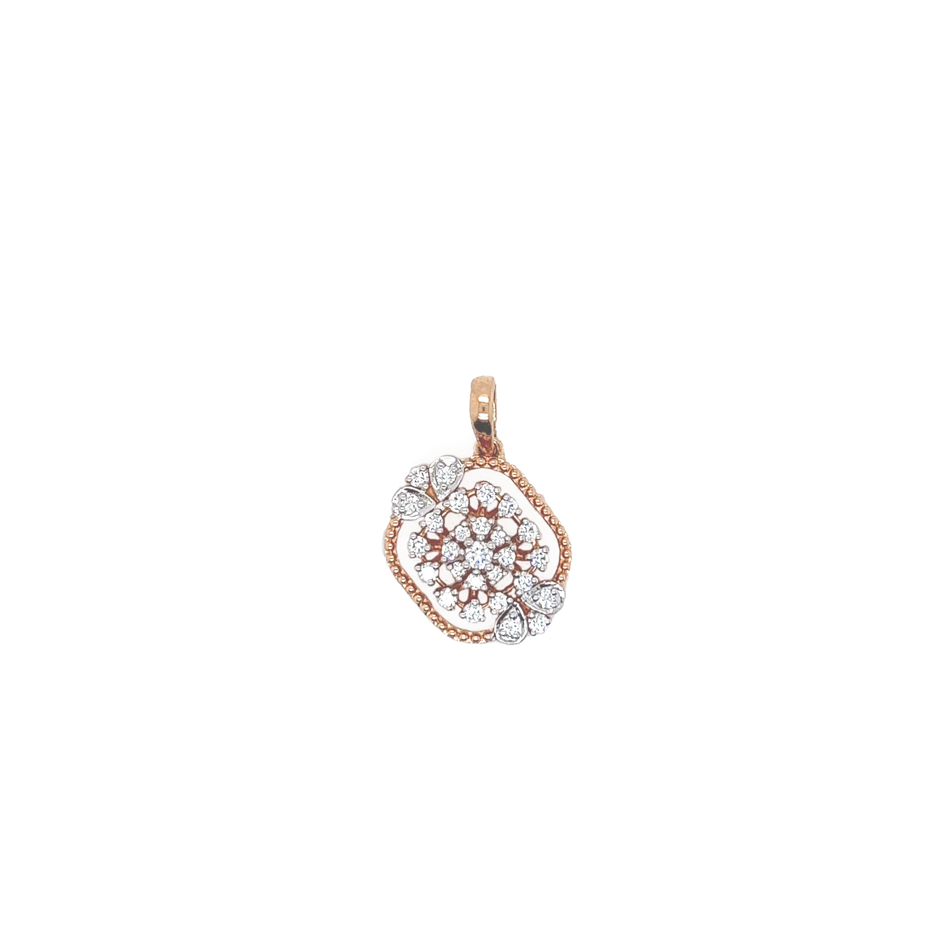 18k gold octagon diamond pendent