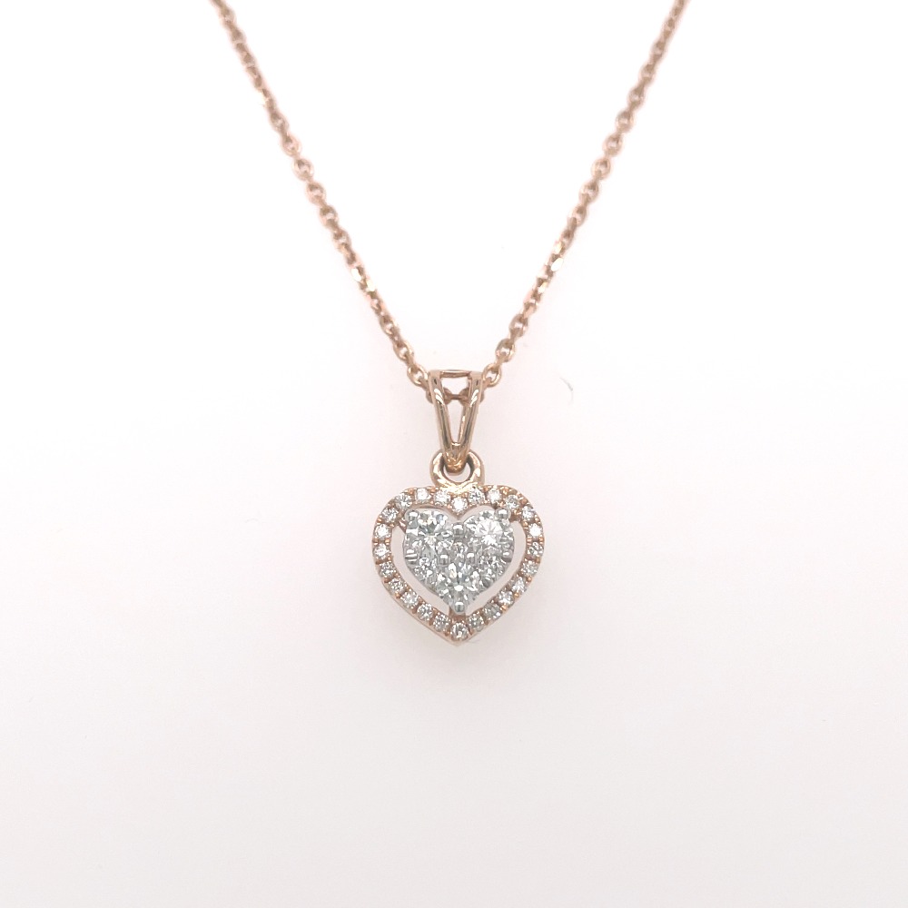 Heart shape diamond pendant