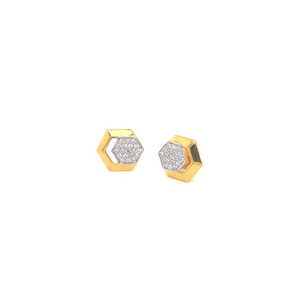 Gold hexagonal studs