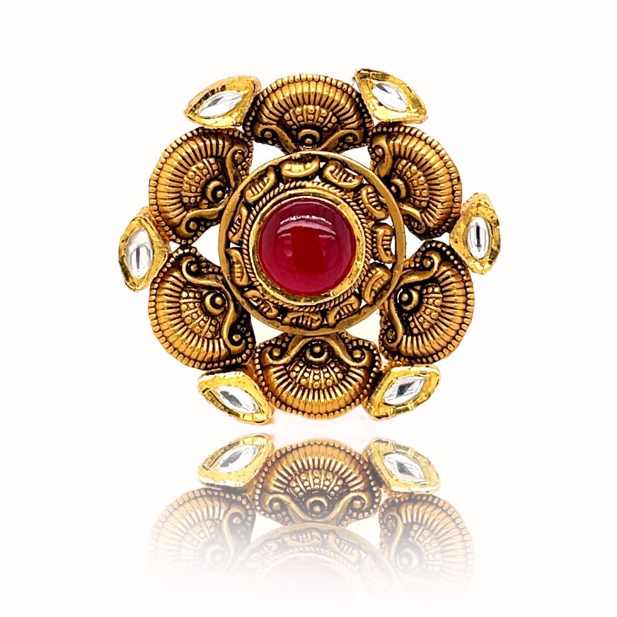 Floral 916 gold ring