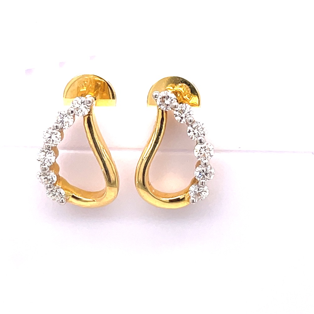 Mango shaped diamond studs