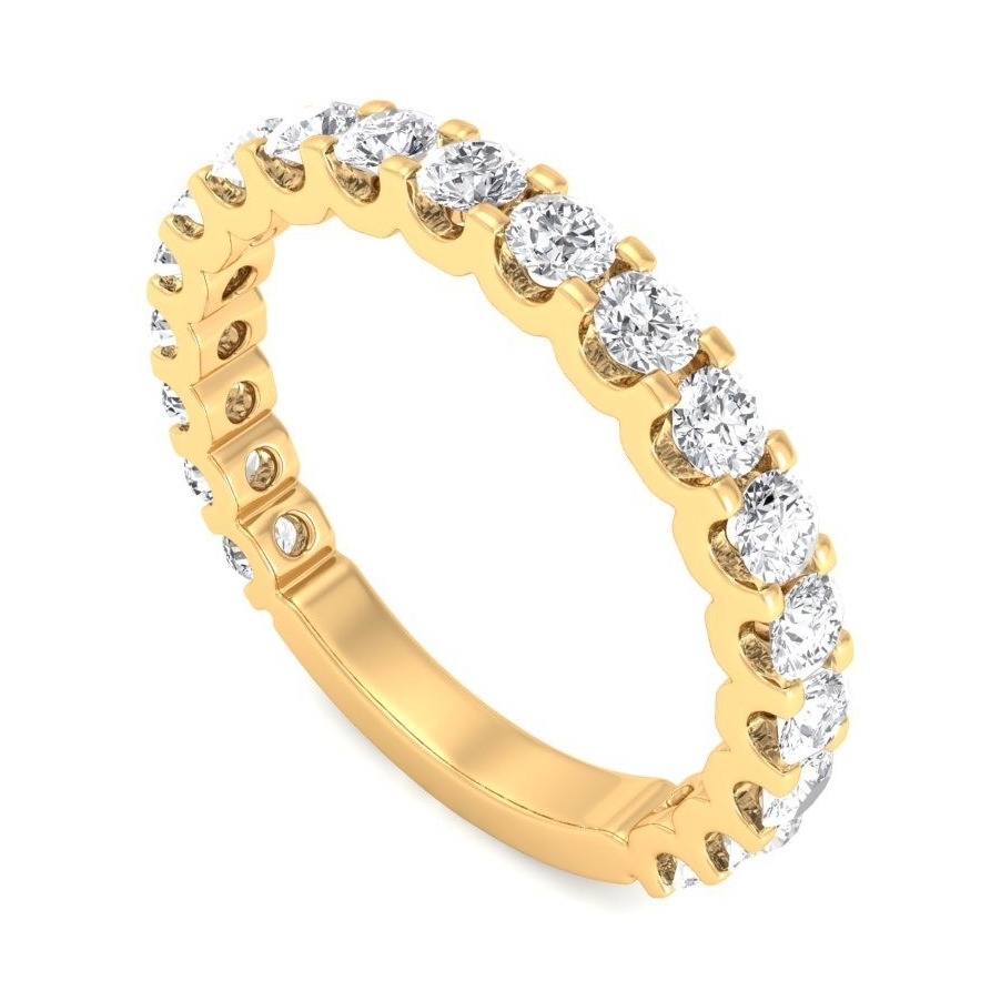 Yellow Gold Round Diamond Eternity Wedding Ring