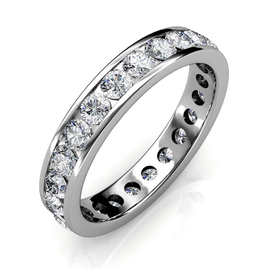 Round Diamond Channel Set Full Eternity Ring