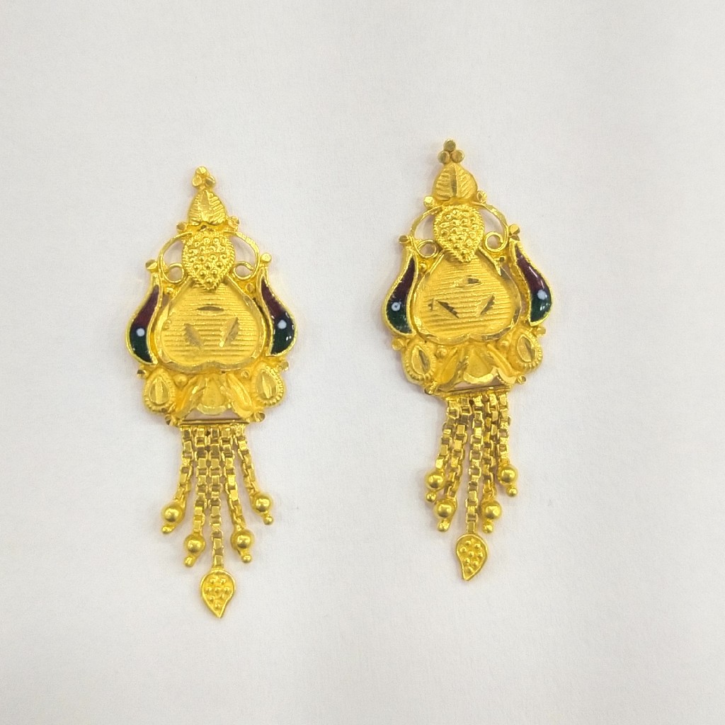22k gold fancy ladies earrings