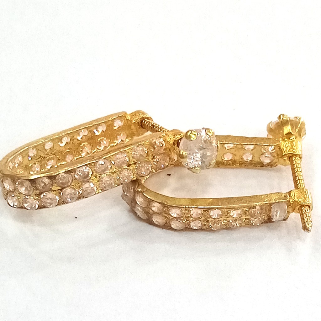 22k gold fancy diamond ladies bali