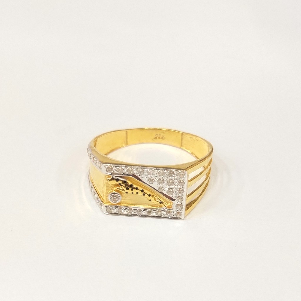 916 HM CERTIFIED GOLD FANCY JAGUAR DESIGN GENT'S RING