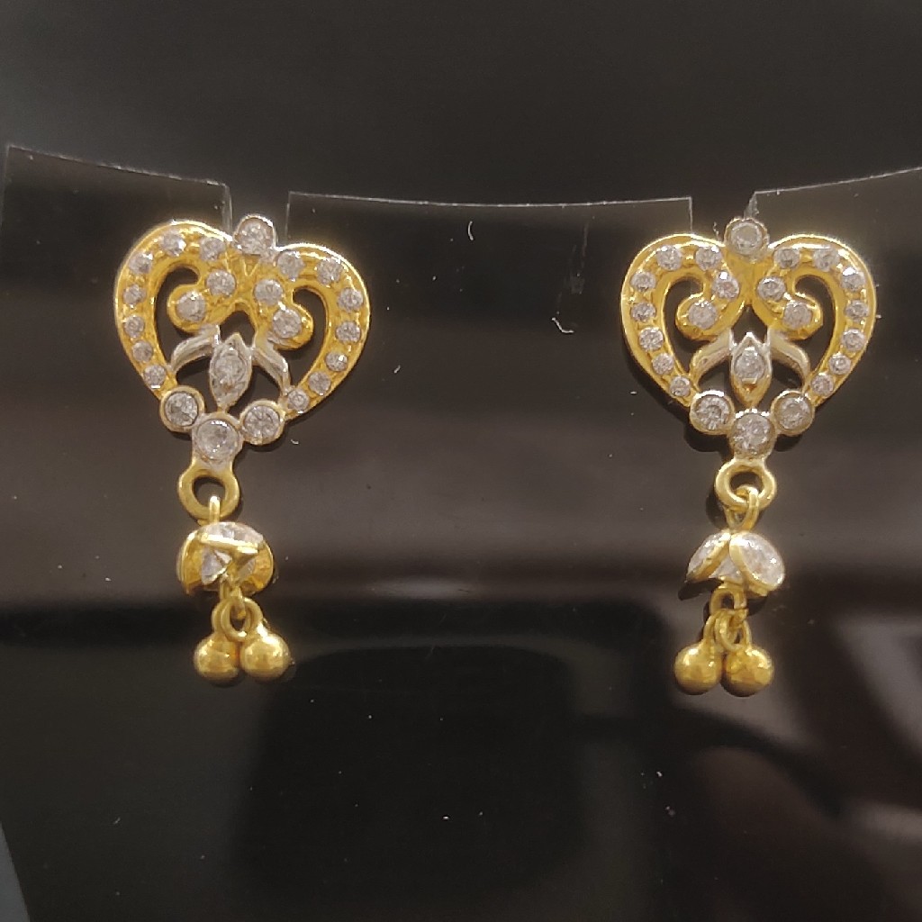 22Kt gold fancy design diamond Ladies Earrings