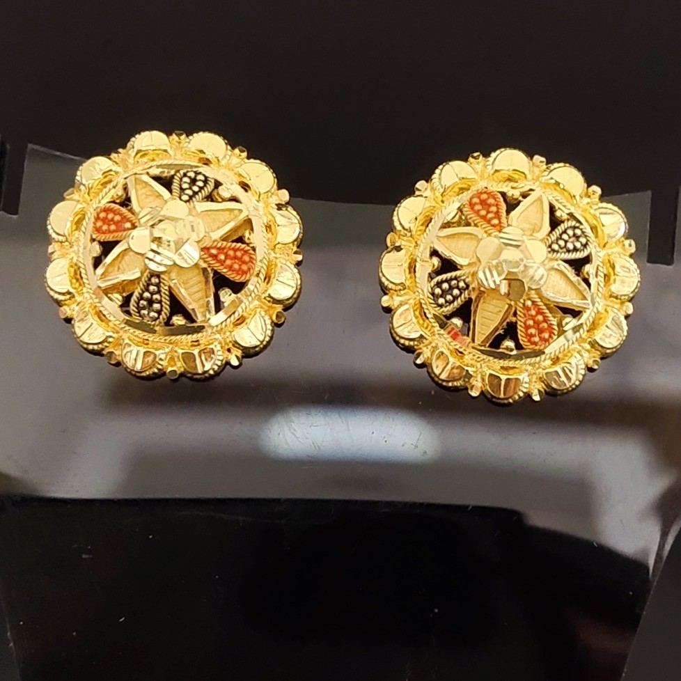 22KT Gold Round Ladies Earrings