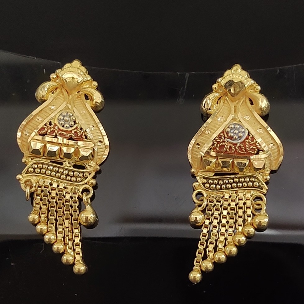 22KT gold fancy design women's earrings